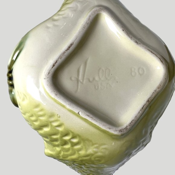 Mid Century Modern Hull Ceramic Chartreuse Green Imperial Swan Planter Bowls - Picture 8 of 8